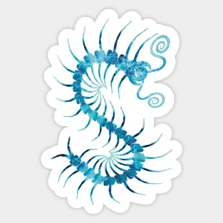 Electric Blue Centipede Sticker